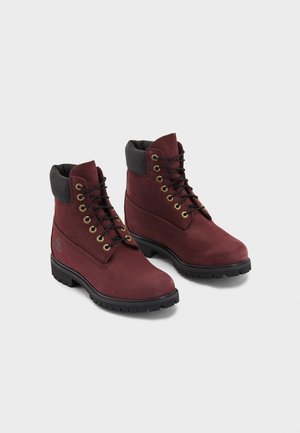 Snörstövletter - mottled dark red