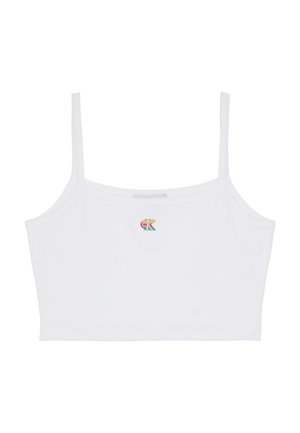 Calvin Klein Jeans, CROP STRAP TANK PRIDE - Débardeur - bright white