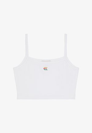 Calvin Klein Jeans, CROP STRAP TANK PRIDE - Μπλούζα - bright white