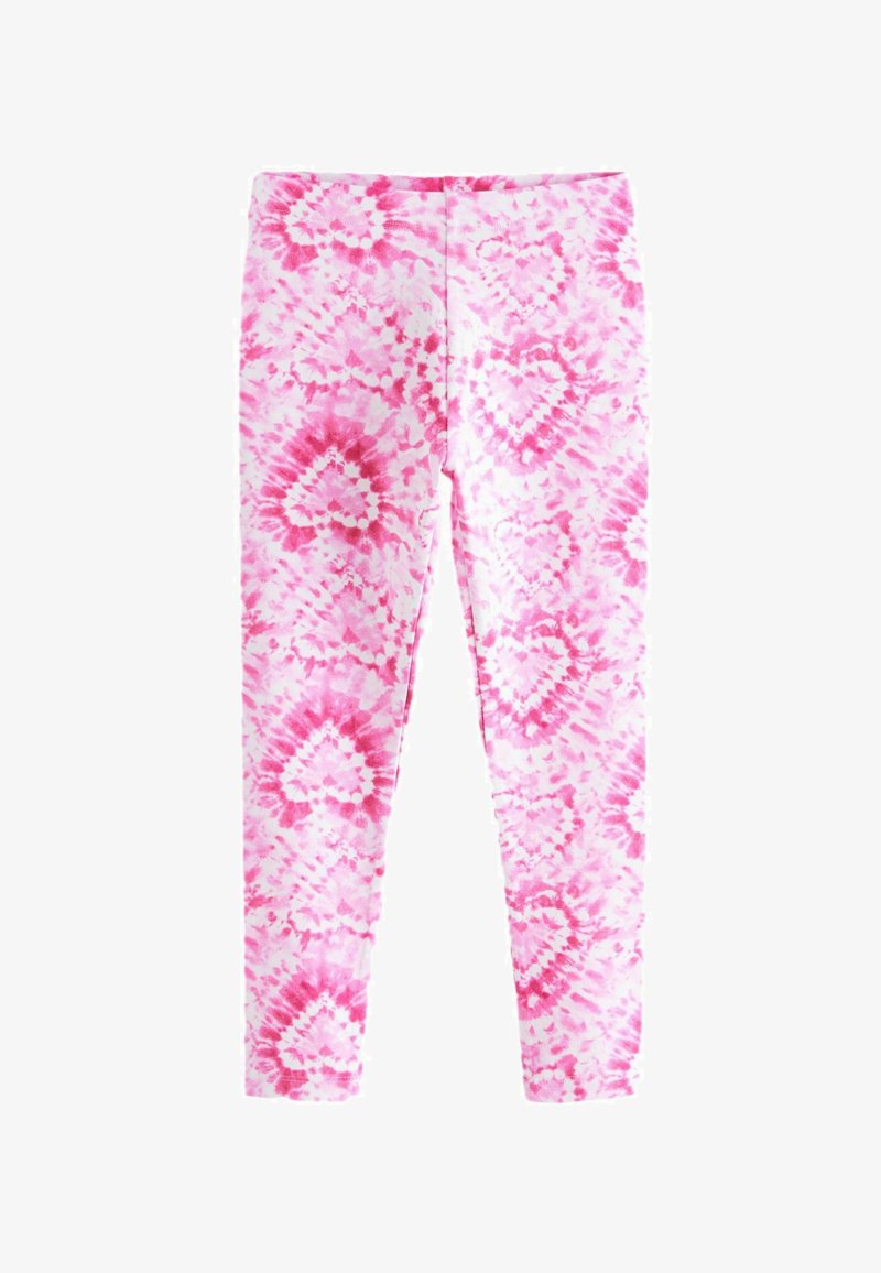 Rozā saulītes krāsojuma legingi ar mīkstu, elastīgu audumu. Satur kaleidoskopa rakstu dažādās rozā un baltās nokrāsās. Pieguļošs dizains.
