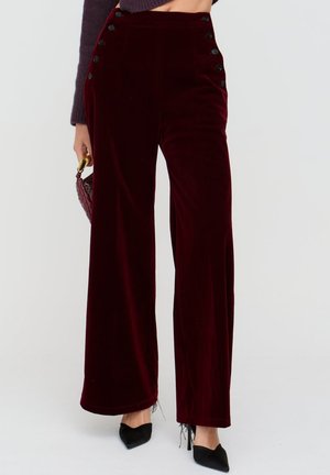 LANGE MAIDEN WIDE LEG - Stoffhose - burgundy