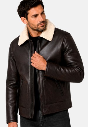 Only & Sons, ONLY & SONS JACKE RIKER WINTERJACKE - Faux leather jacket - dunkelbraun