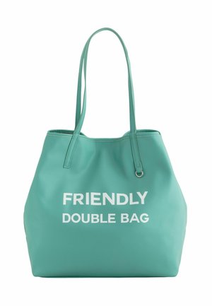 FRIENDLY DOUBLE SPRING - Shopper - aquamarine beige
