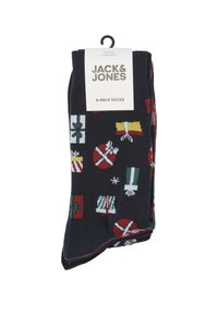 Jack & Jones JACXMAS WRAPPING SOCKS 5 PACK - Sokken - navy blazer pack:aventurine - black - navy blazer - rio red