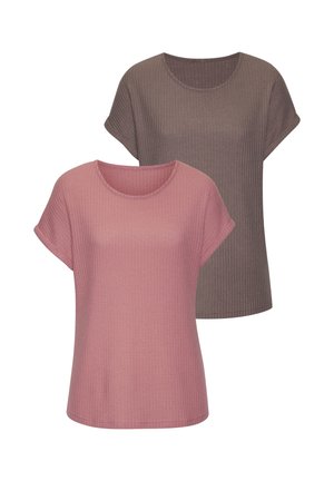 2 PACK - T-Shirt basic - beere taupe