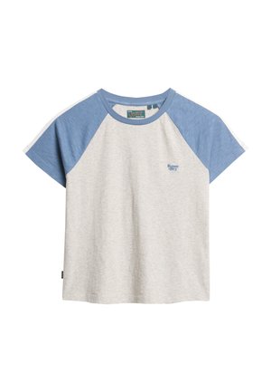 Superdry & Co ESSENTIAL LOGO SLUB RETRO  - T-shirt print - wedgewood blue glacier grey