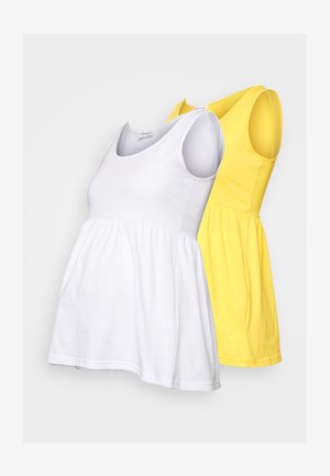 Even&Odd Maternity 2 PACK - Débardeur - white/yellow