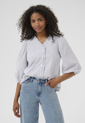OSITA - Blouse - white black oxford stripe