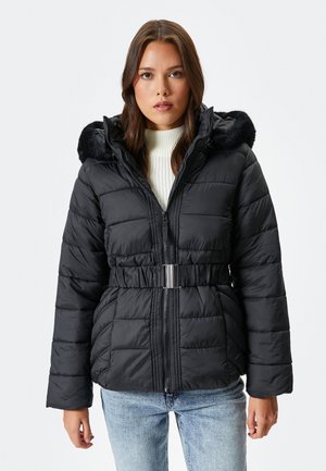 REMOVALE HOODED BELTED PUFFER  - Winterjacke - black