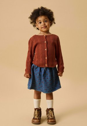 Lil' Atelier, DENIM SKIRT EMBROIDERED - Falda acampanada - dark blue denim
