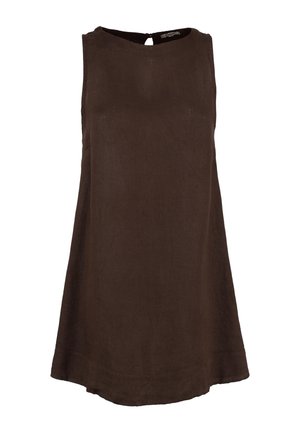 ACANFORA, ABITO CORTO LINO - Vestito casual - moro