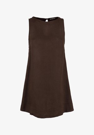 ACANFORA, ABITO CORTO LINO - Vestito casual - moro