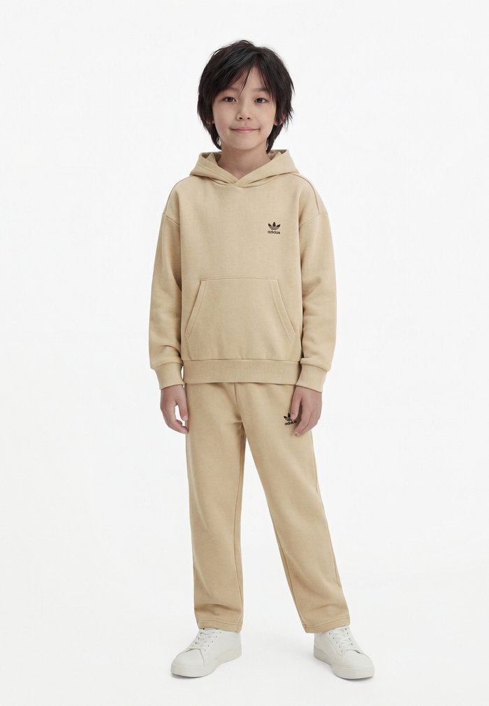 adidas OVERSIZED HOODIE PANT KIDS UNISEX SET - Hoodie - stone khaki