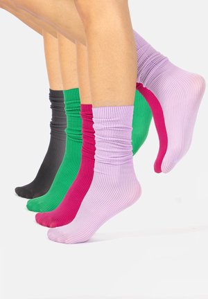 Calzitaly RIBBED 60 DEN - Calze - mix lilac green apple cerice pink black