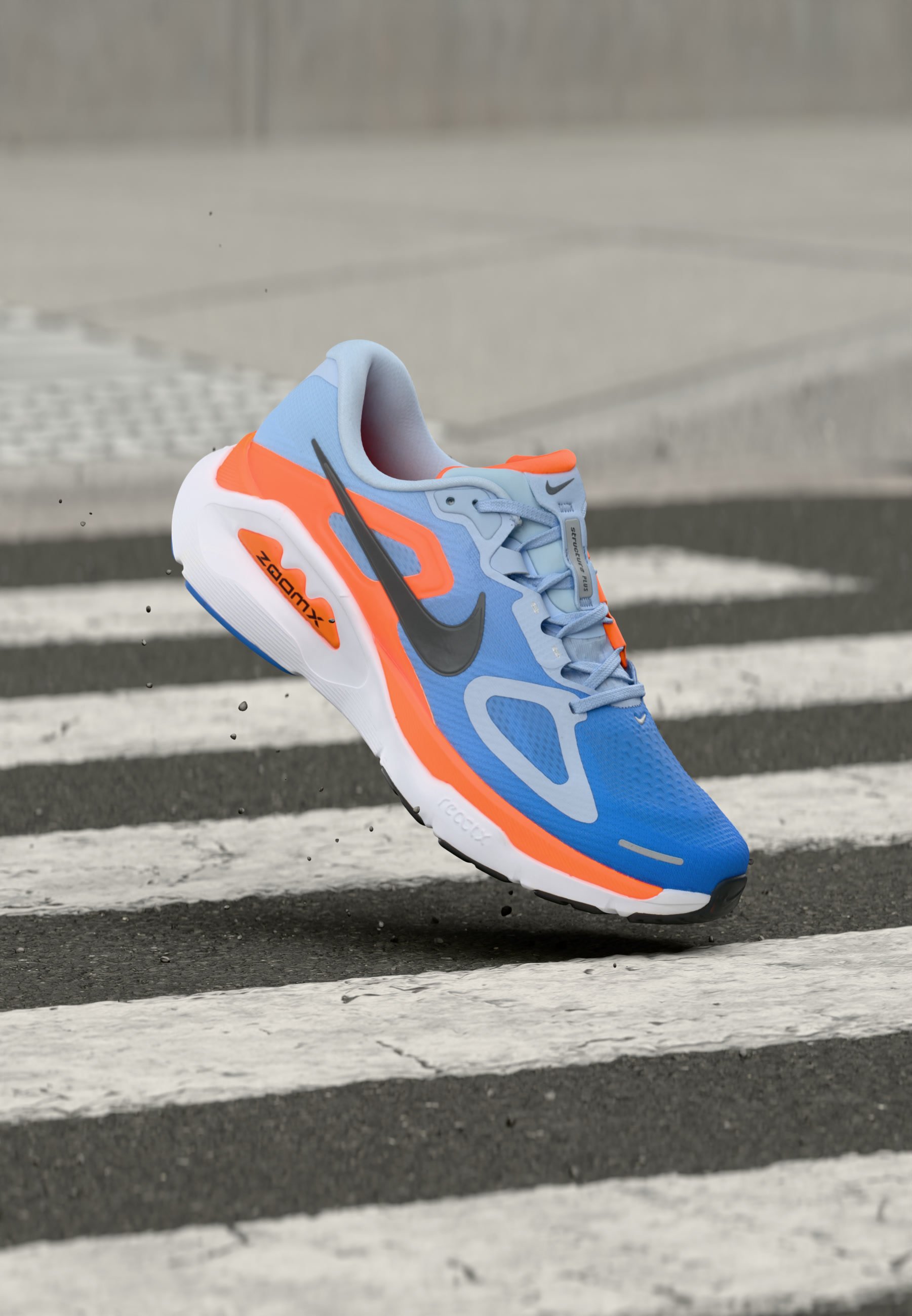 Nike Performance STRUCTURE PLUS - Silniční běžecké boty - hydrogen blue/off noir/blue crystal/total orange/off noir
