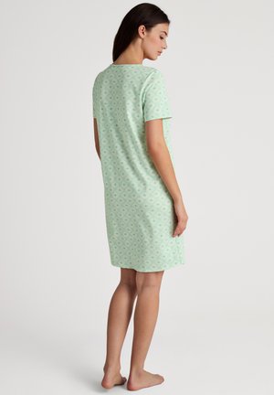 Calida FLOWER KURZARM - Camicia da notte - soft green