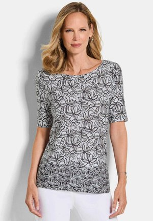 MIT BLUMENPRINT - T-Shirt print - white/black patterned