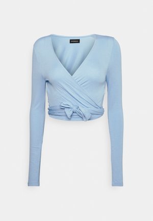 CROPPED WRAP - Maglietta a manica lunga - light blue