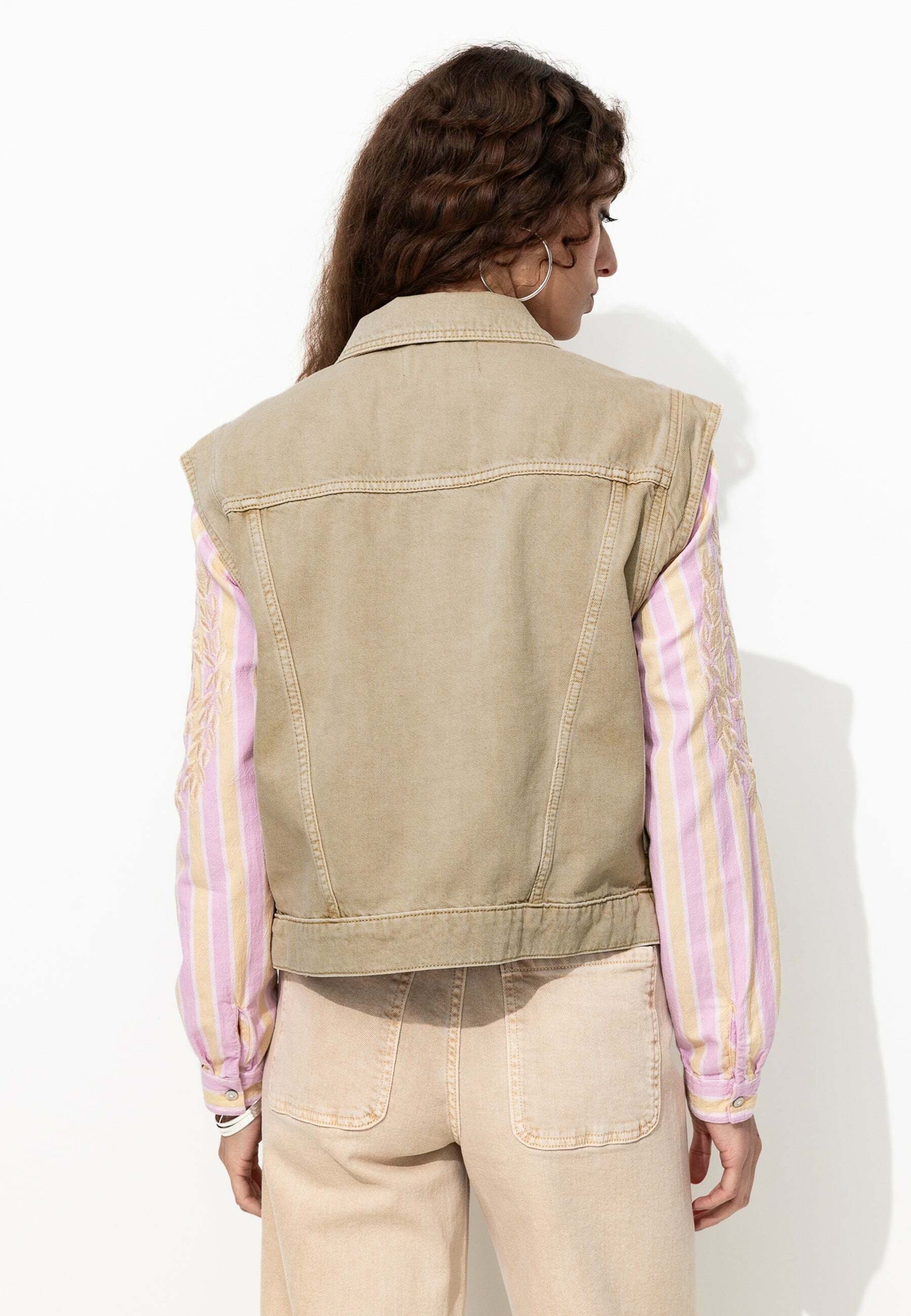 Promod Veste Veste En Jean Sans Manche Oversize Promod Blouson En