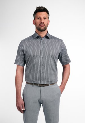 KURZARM MODERN FIT TWILL BEDRUCKT - Shirt - grau