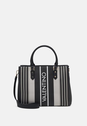 VALENTINO Liuto Shopper – Borsa Donna In Nero E Multicolor, 34x25,5x11 Cm, Due Manici E Tracolla Regolabile, Materiale Riciclato