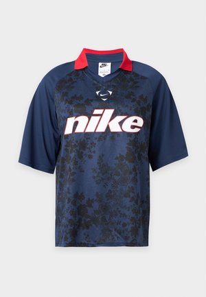 Nike Sportswear, W NSW TRND FTB JERSEY - Πόλο - midknight navy/fire red/black