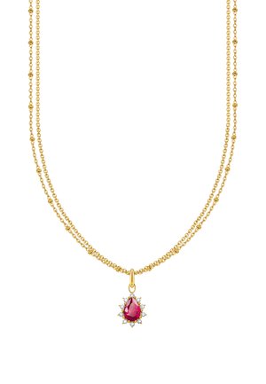 MIT VINTAGE ROMANCE - Necklace - weiß/dunkelrot/gelbgoldfarben