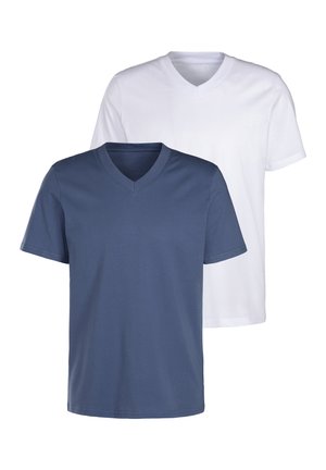 V 2 PACK - T-Shirt basic - blau/weiß