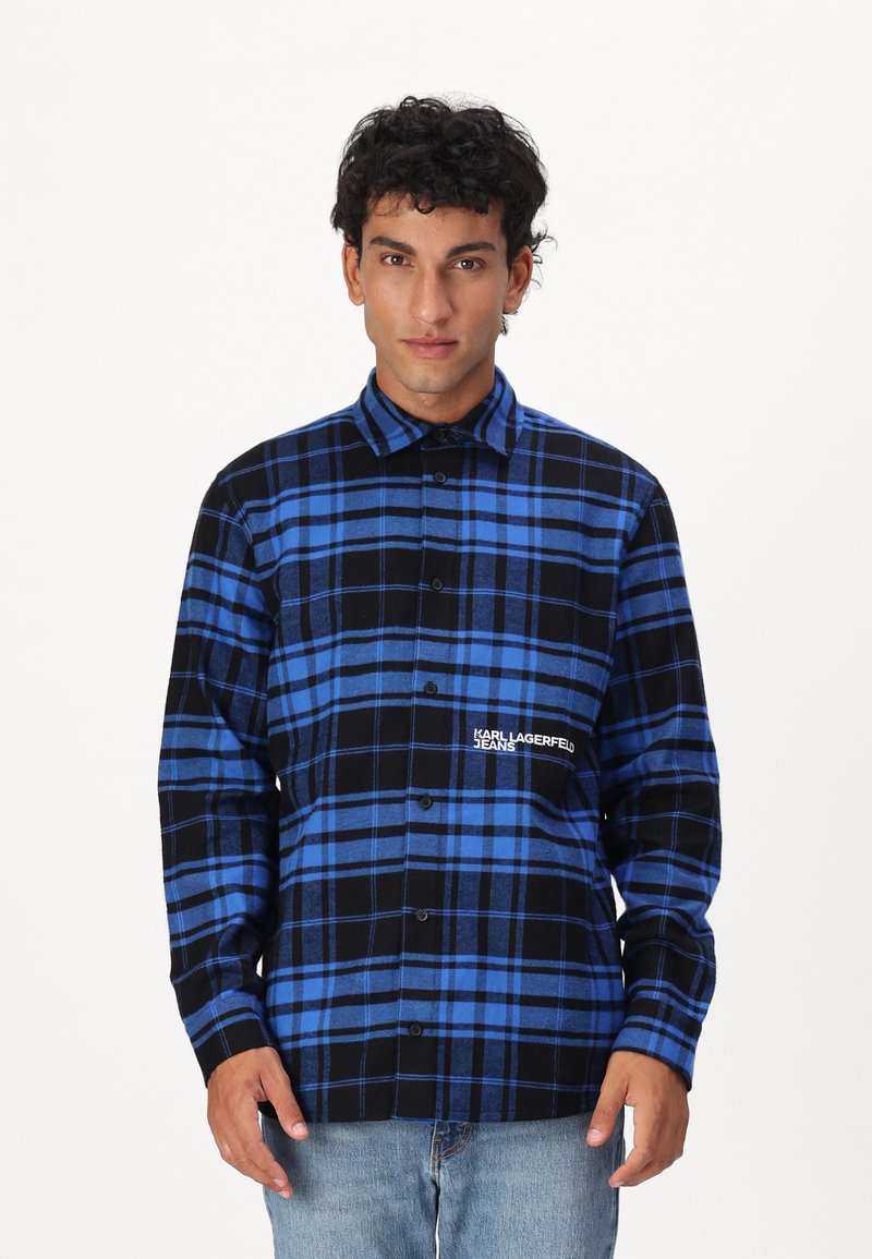 Karl Lagerfeld Jeans KLJ REGULAR CHECK SHIRT - Košeľa - klj blue/black
