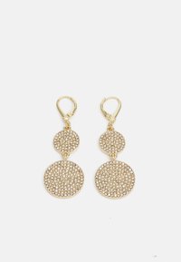 PAVE DISC DROP - Earrings - gold-coloured