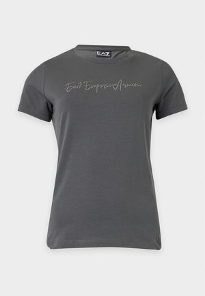 EA7 Emporio Armani, TRAIN LOGO SERIES TEE STUDS - T-Shirt print - asphalt