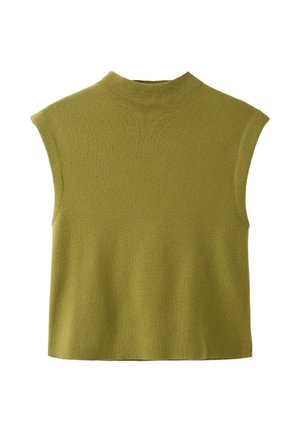 Stradivarius, STAND COLLAR KNIT TOP - Débardeur - green