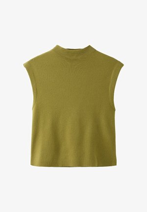 Stradivarius, STAND COLLAR KNIT TOP - Débardeur - green