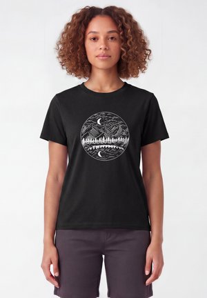 watapparel, MOUNTAINS BY NIGHT - T-shirt imprimé - black