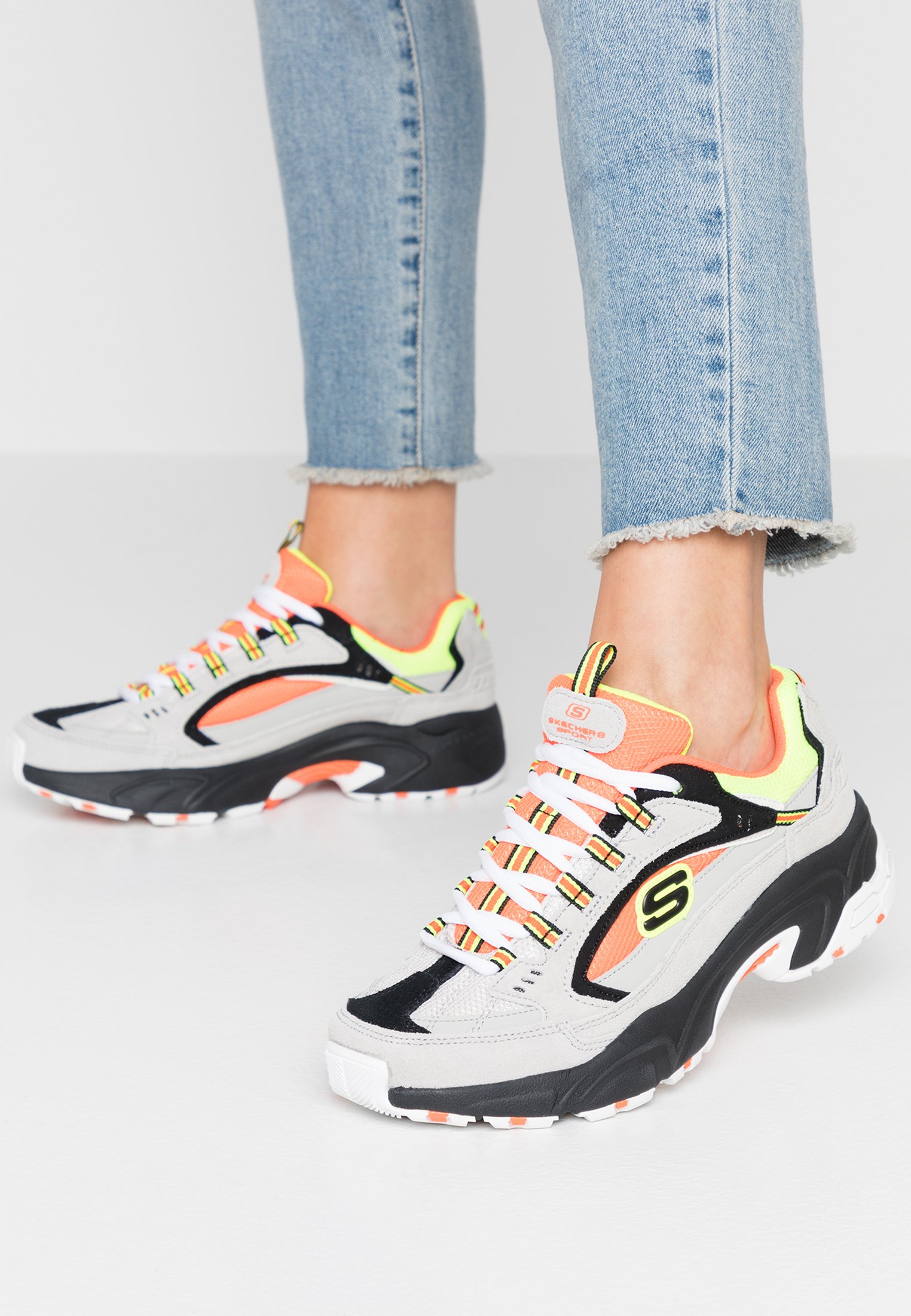 Skechers Sport STAMINA Joggesko grayorangeyellowblack Skechers Sport STAMINA Joggesko grayorangeyellowblack