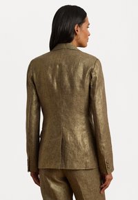 Lauren Ralph Lauren STRETCH VELVET BLAZER - Žakete - metallic bronze