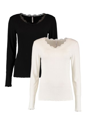 Hailys 2-ER SET - Long sleeved top - schwarz weiß