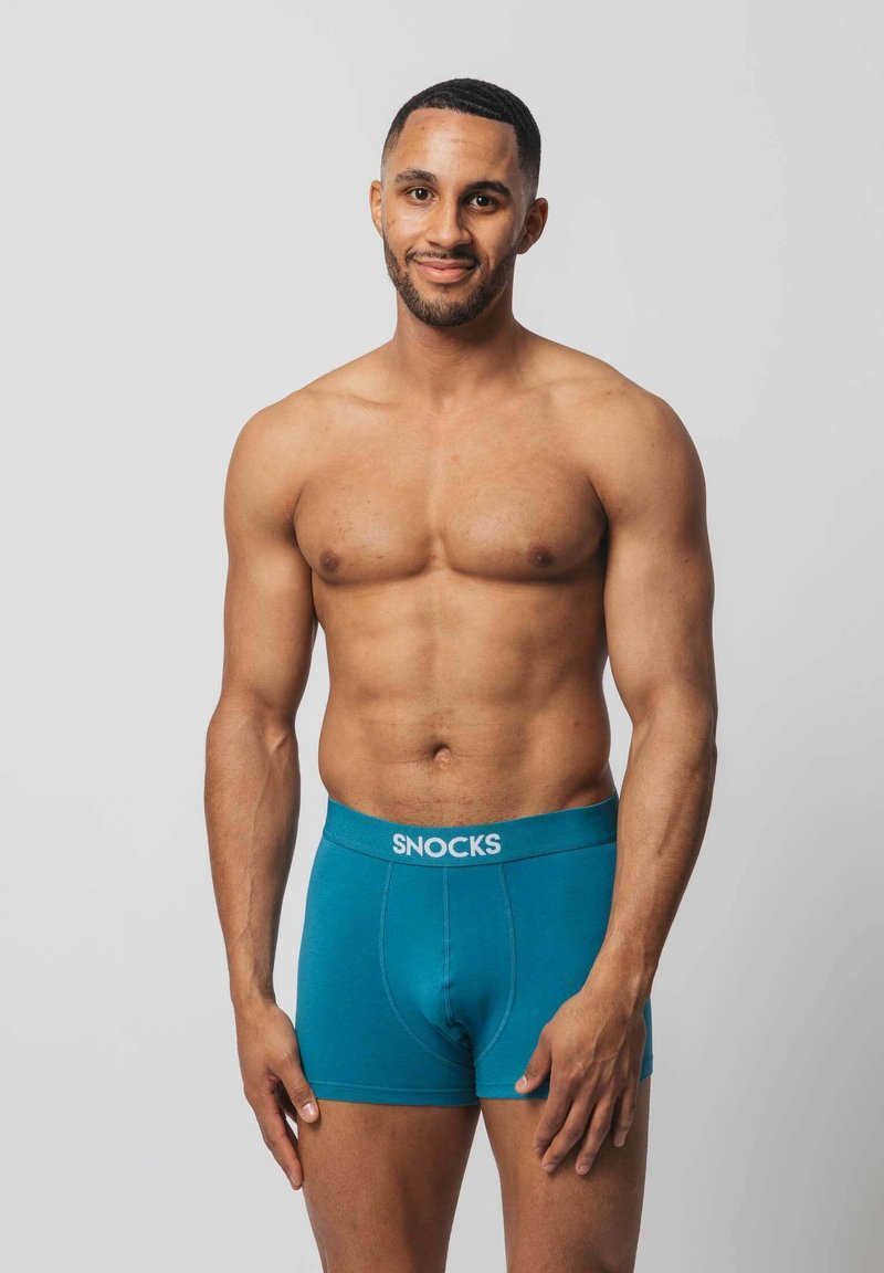 SNOCKS 6 PACK MIT FARBIGEM BUND - Boxer aderenti - mix (türkis hellblau hellgrau)