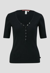 QS MIT STRUKTUR - T-shirt basic - schwarz