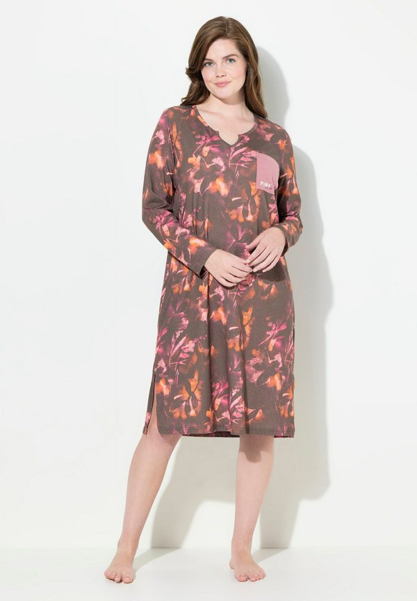 SPLIT NECK  - Nachthemd - dark taupe