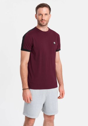 Ombre WITH CONTRASTING - Jednoduché tričko - burgundy