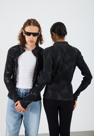 UNISEX - Tröja med dragkedja - black/sand