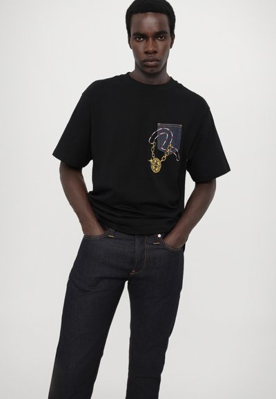 Evisu SEAGULL PRINTED JEANS - Calças de ganga justas - blue denim