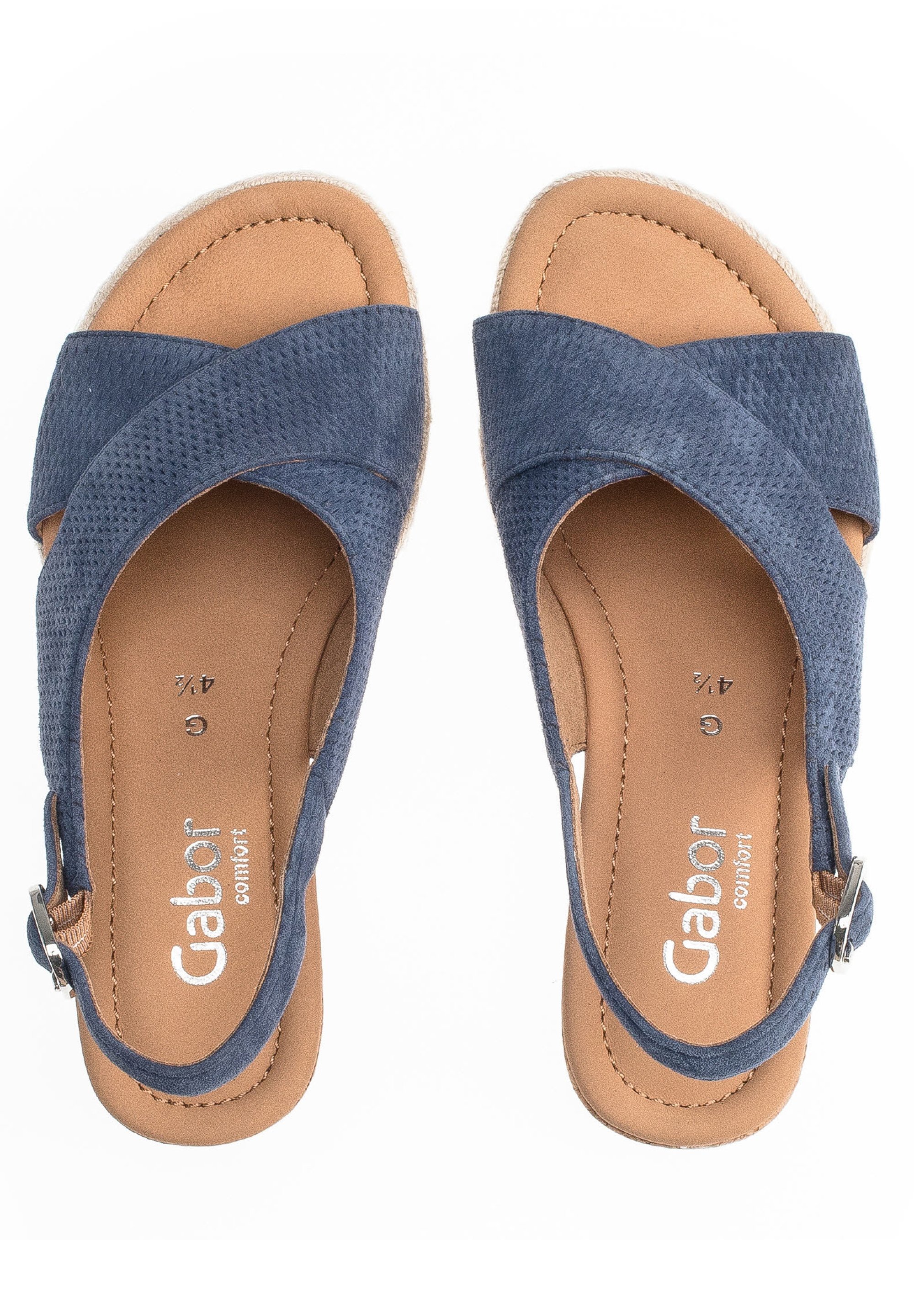 Gabor Sandalen met sleehak - river (jute)/Blauw - Zalando.be