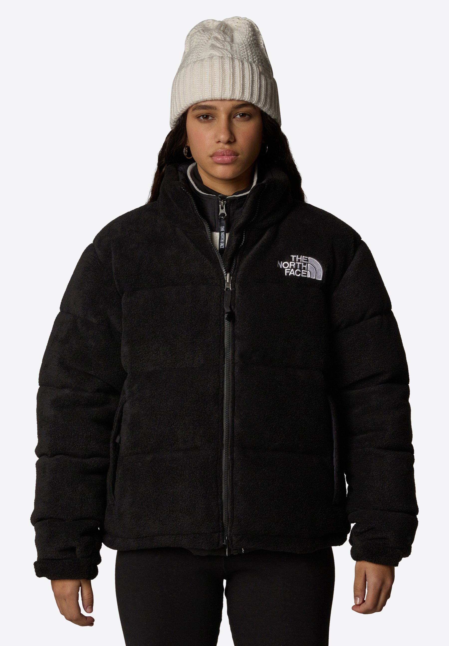 Retro Nuptse Jacket Abrigo Negro North Face Forro Polar Abrigo