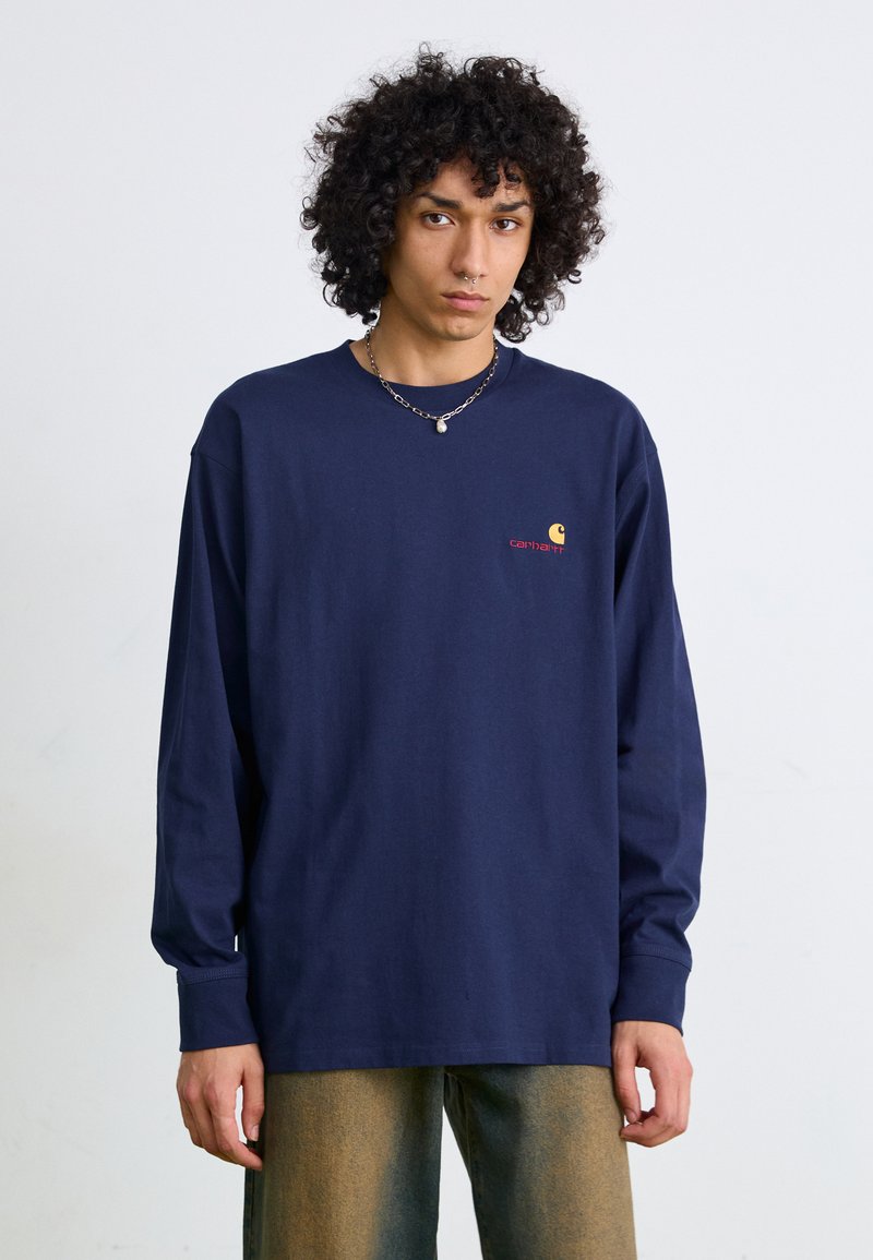 Carhartt WIP AMERICAN SCRIPT - Langarmshirt - air force blue