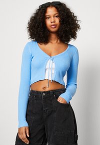 Vero Moda VMGLORY TIE STRING - Strickjacke - little boy blue