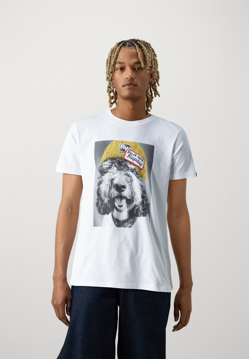 Replay T-shirt med print - white