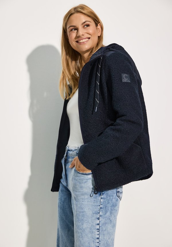 STRUKTURMIX - Fleecejacke - blau