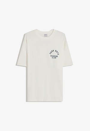 Kratka majica s kratkimi rokavi kremaste barve, narejena iz bombaža, z zaobljenim ovratnikom. Na prsih ima mornarsko modro grafiko z napisem "PARK BOYS READING CLUB".